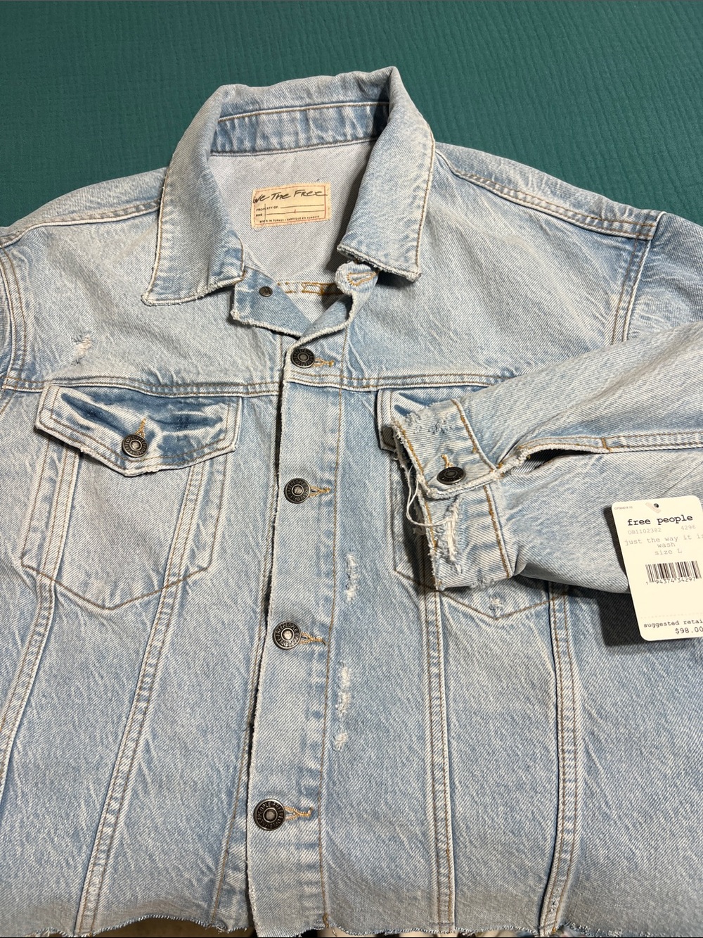 NWT We the Free denim jacket size L